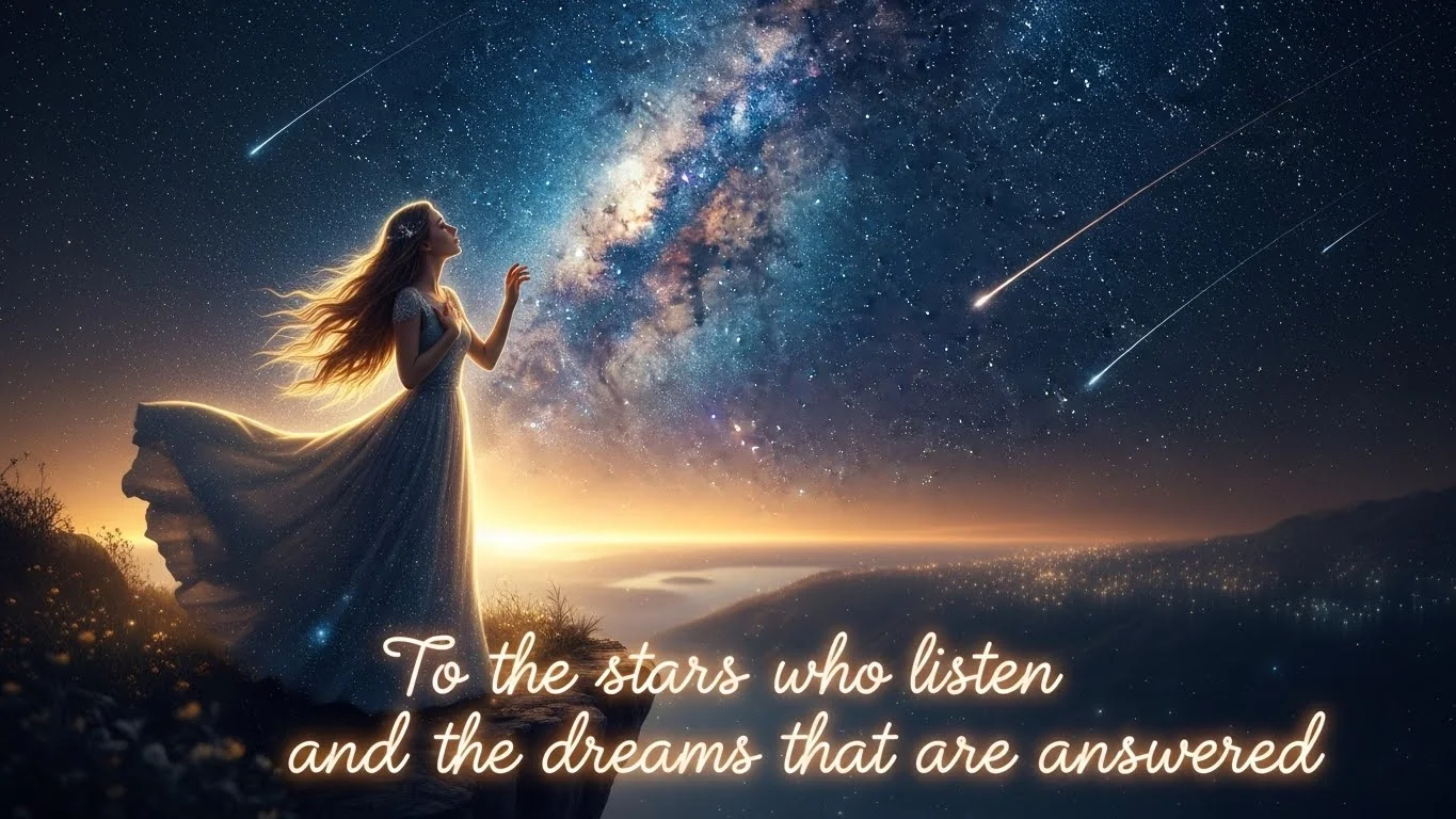 to the stars who listen and the dreams that are answered